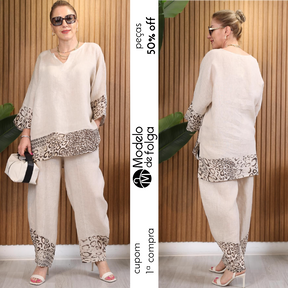 Conjunto Animal Print minimalista